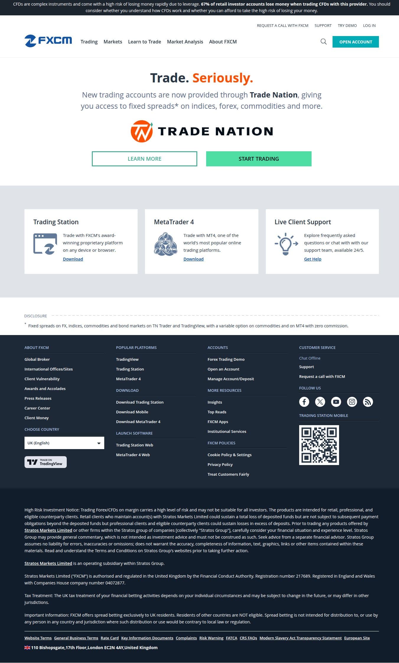 Homepage of fxcm.com as we captured it