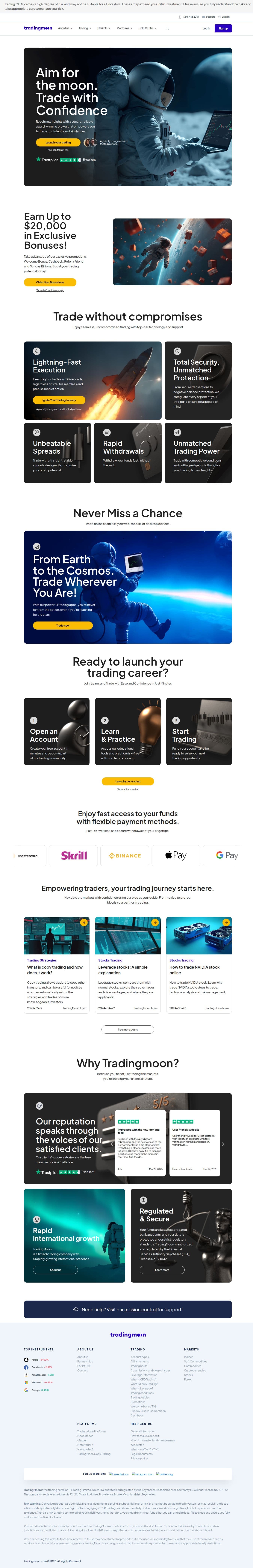 Homepage of tradingmoon.com as we captured it