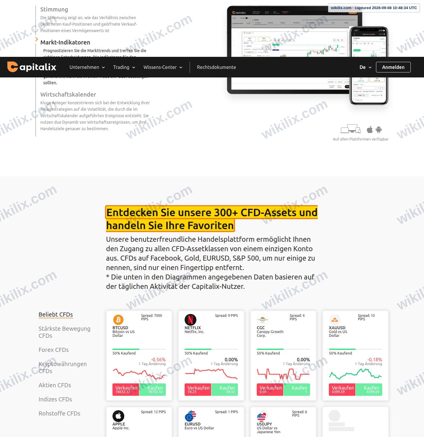 Our full page screenshot of the page that makes this promise, on FXROAD.com's site capitalix.com, taken on Sep 8, 2026. The quoted words are marked in the image.