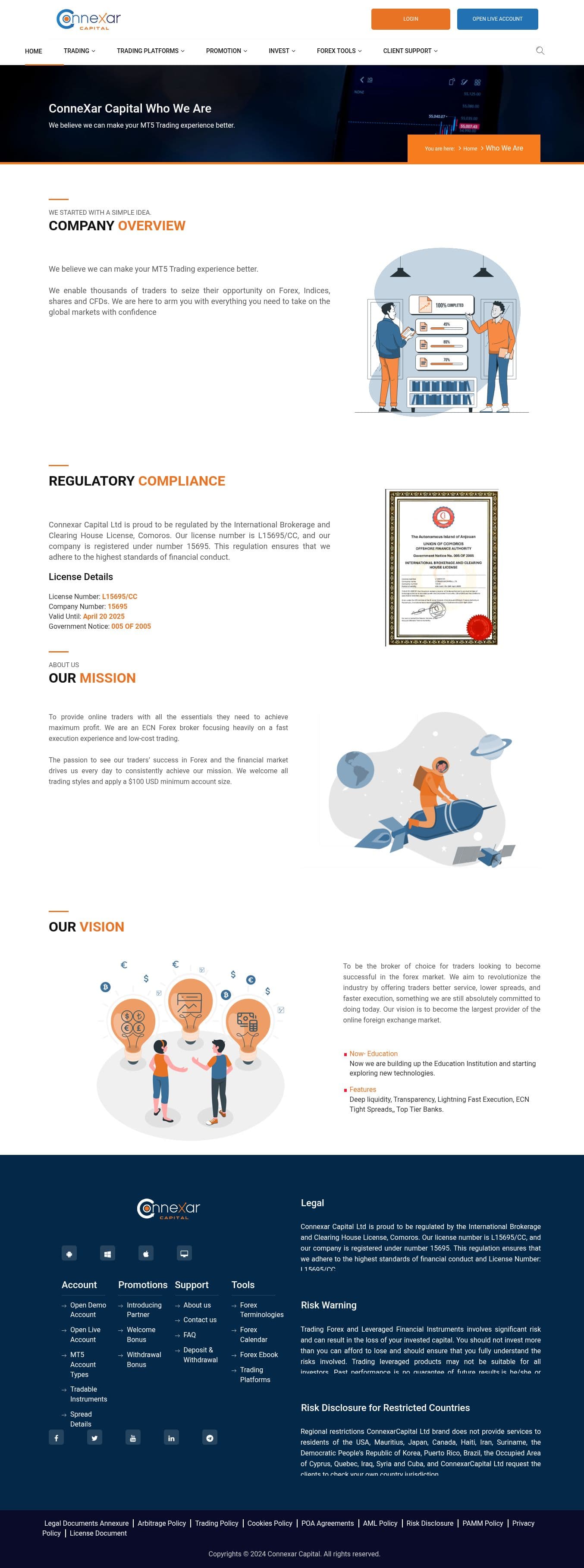 Homepage of connexarcapital.com as we captured it
