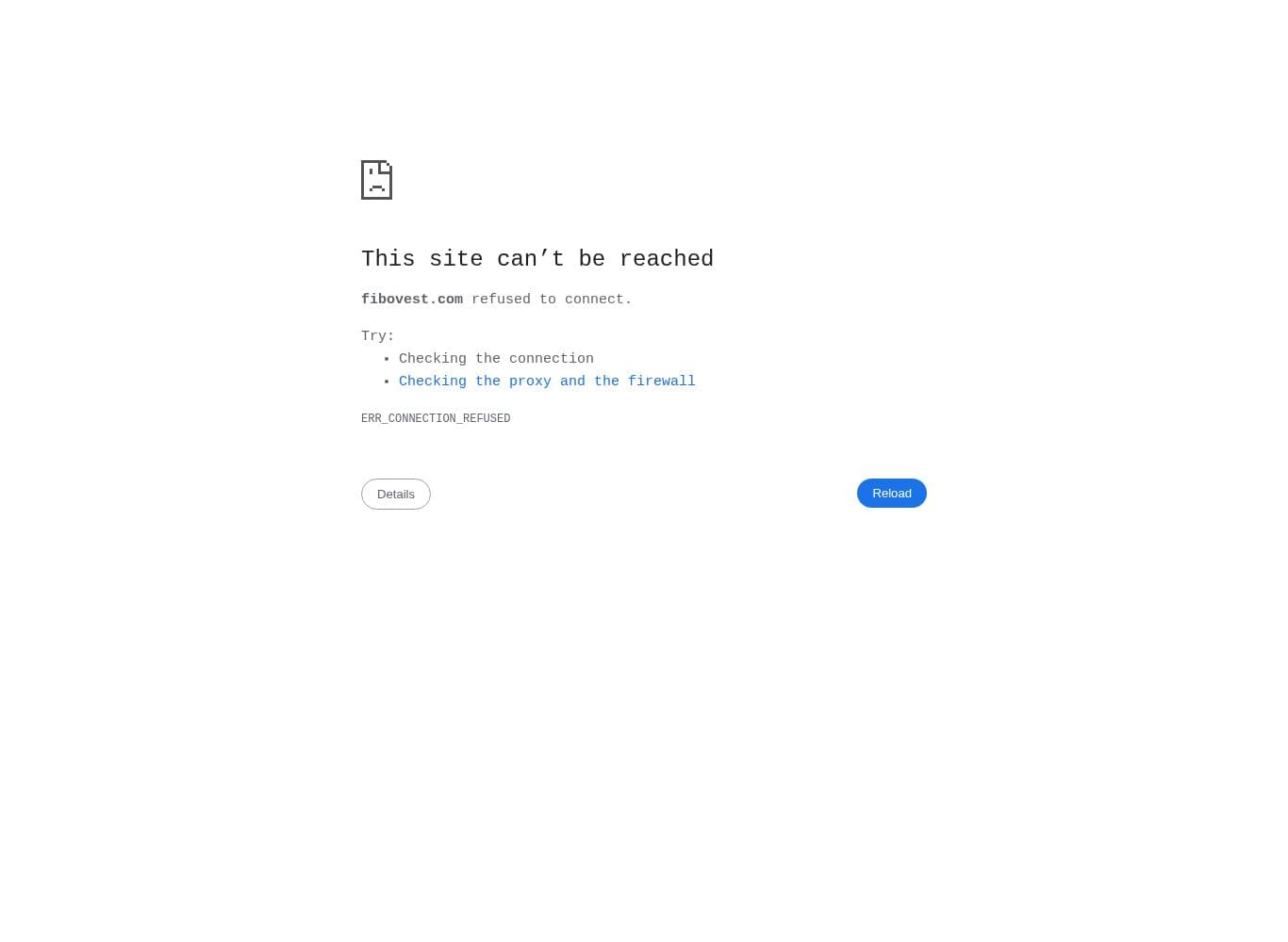 Homepage of fibovest.com as we captured it