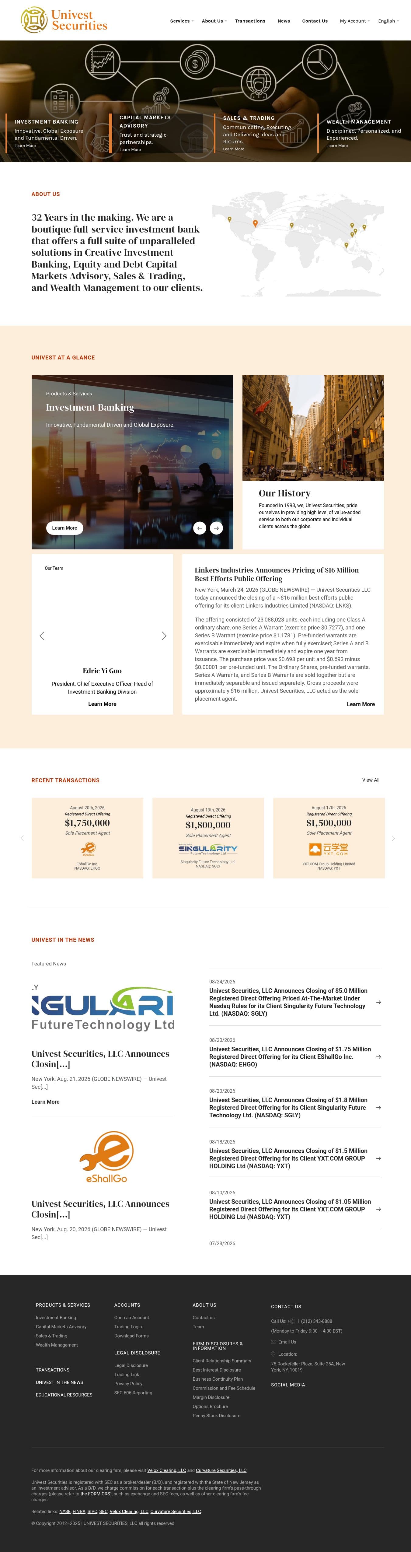 Homepage of univest.us as we captured it