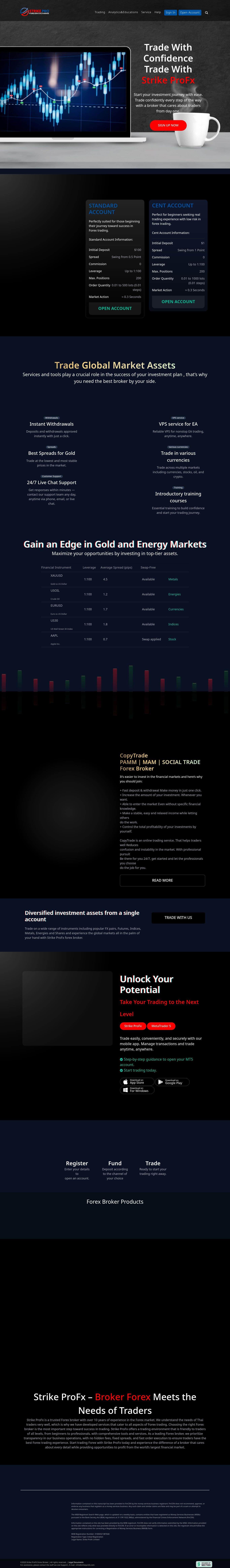 Homepage of strikeprofx.com as we captured it