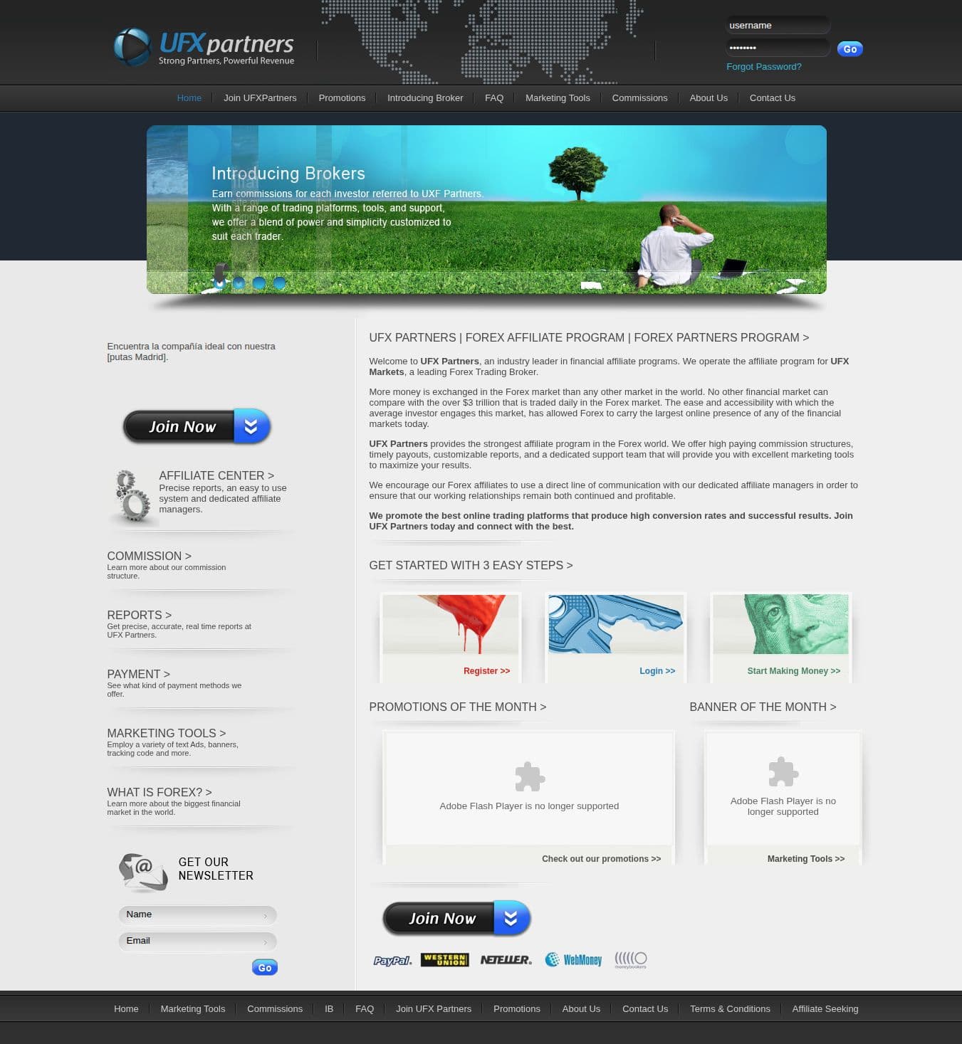 Homepage of ufxpartners.com as we captured it