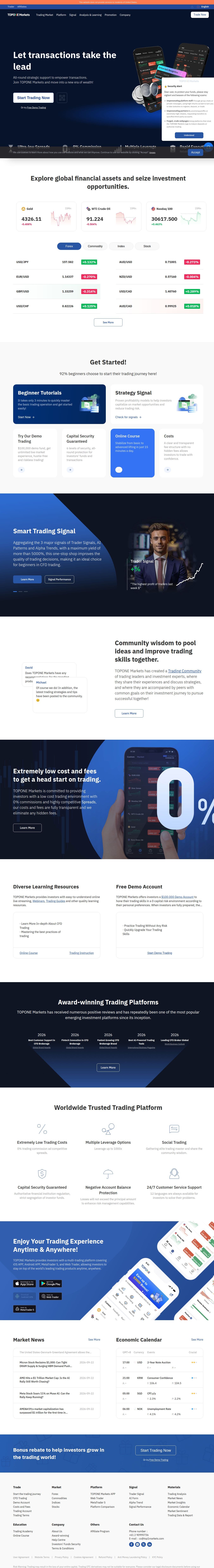 Homepage of top1markets.com as we captured it