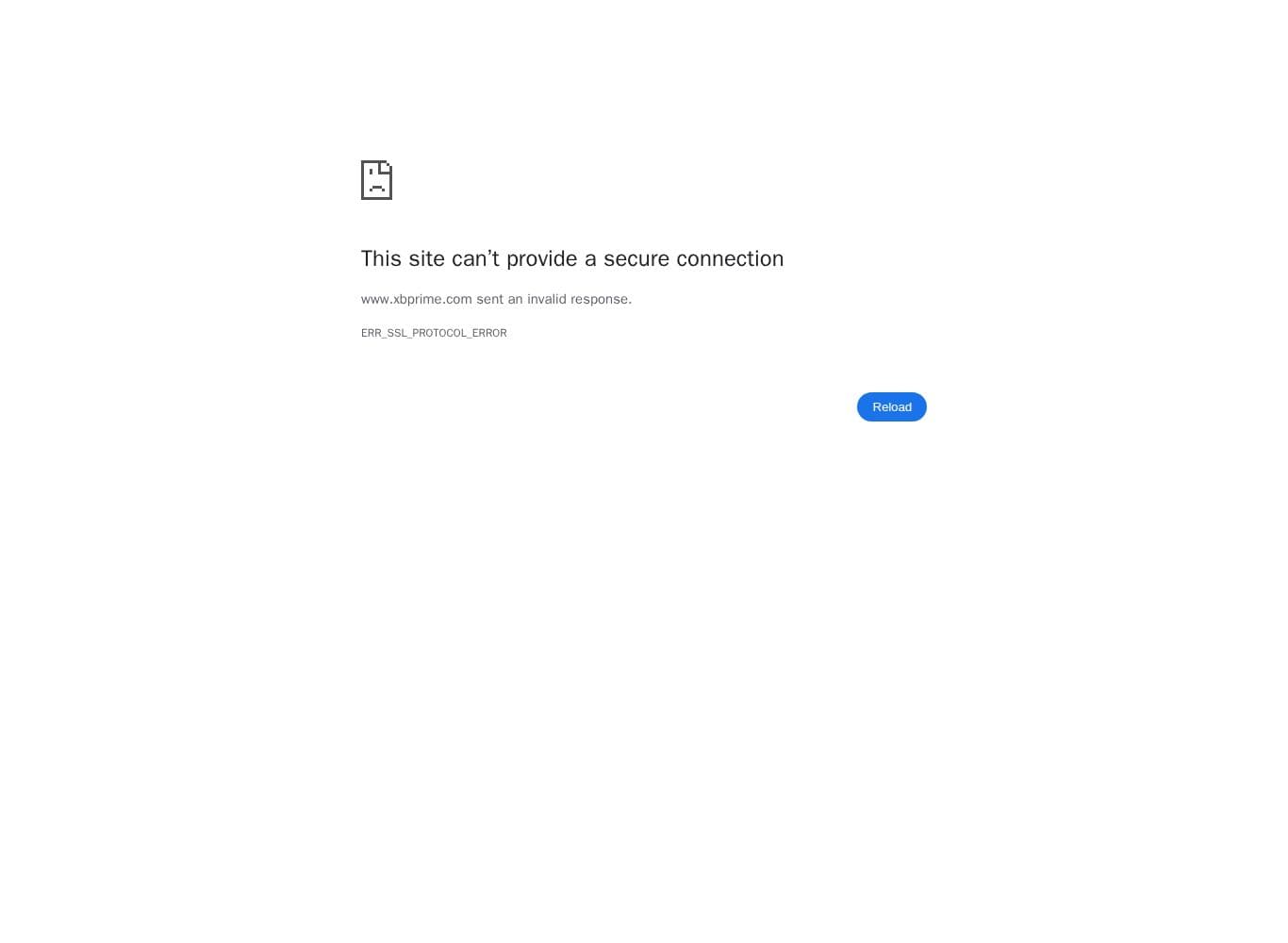 Homepage of xbprime.com as we captured it