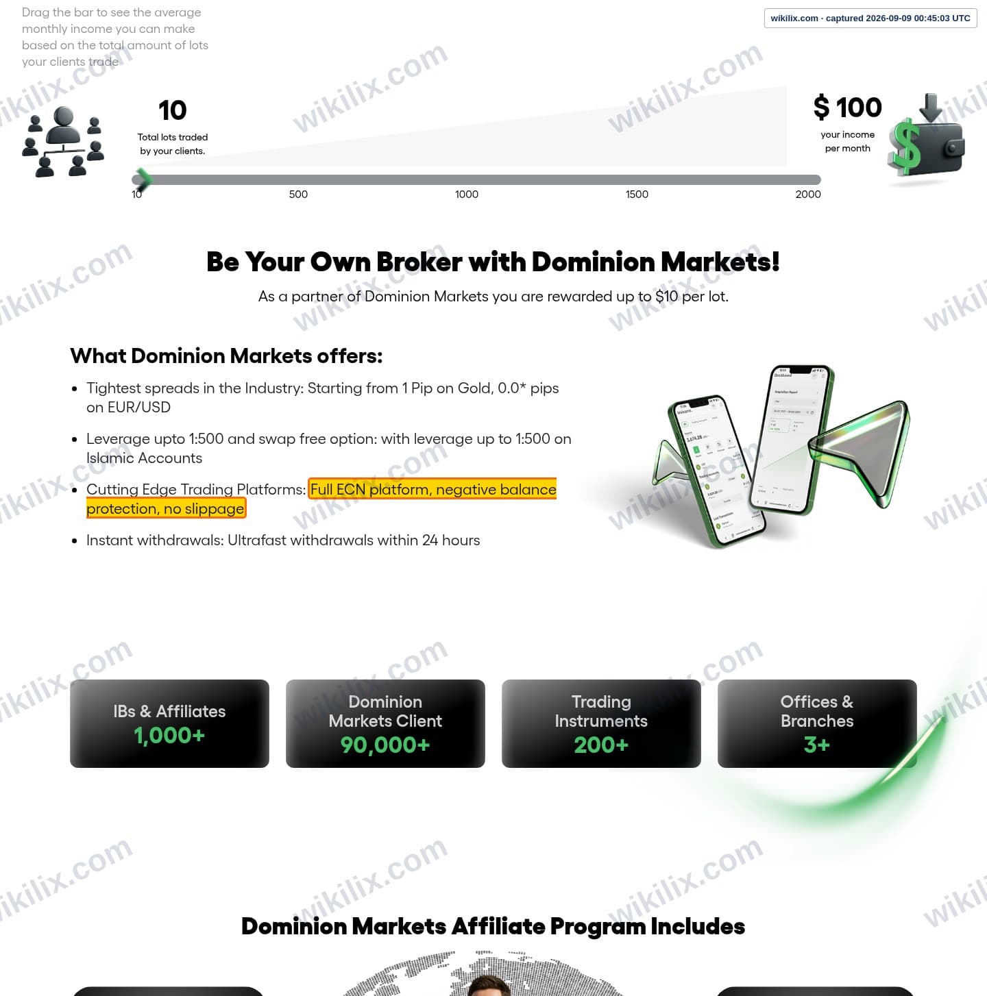 Our full page screenshot of the page that makes this promise, on DOMINION MARKETS's site dominionmarkets.com, taken on Sep 9, 2026. The quoted words are marked in the image.