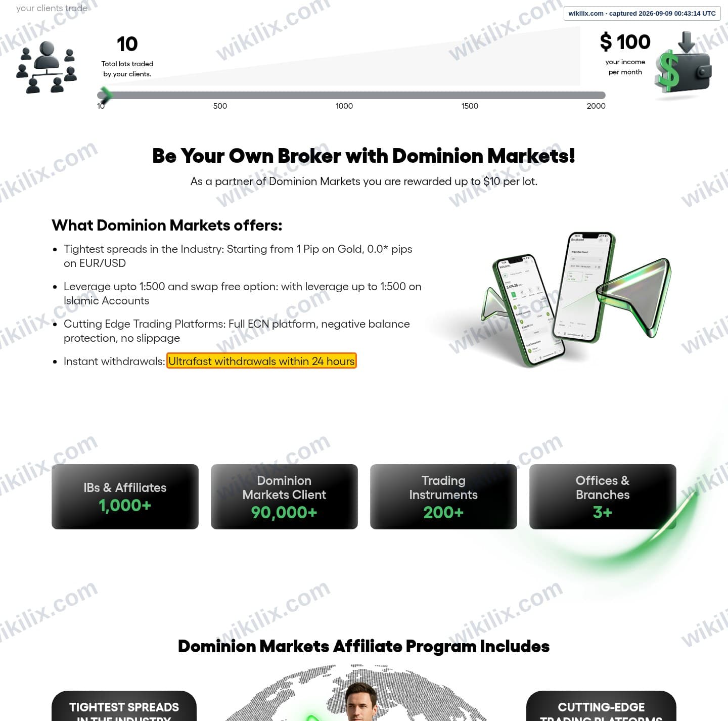 Our full page screenshot of the page that makes this promise, on DOMINION MARKETS's site dominionmarkets.com, taken on Sep 9, 2026. The quoted words are marked in the image.