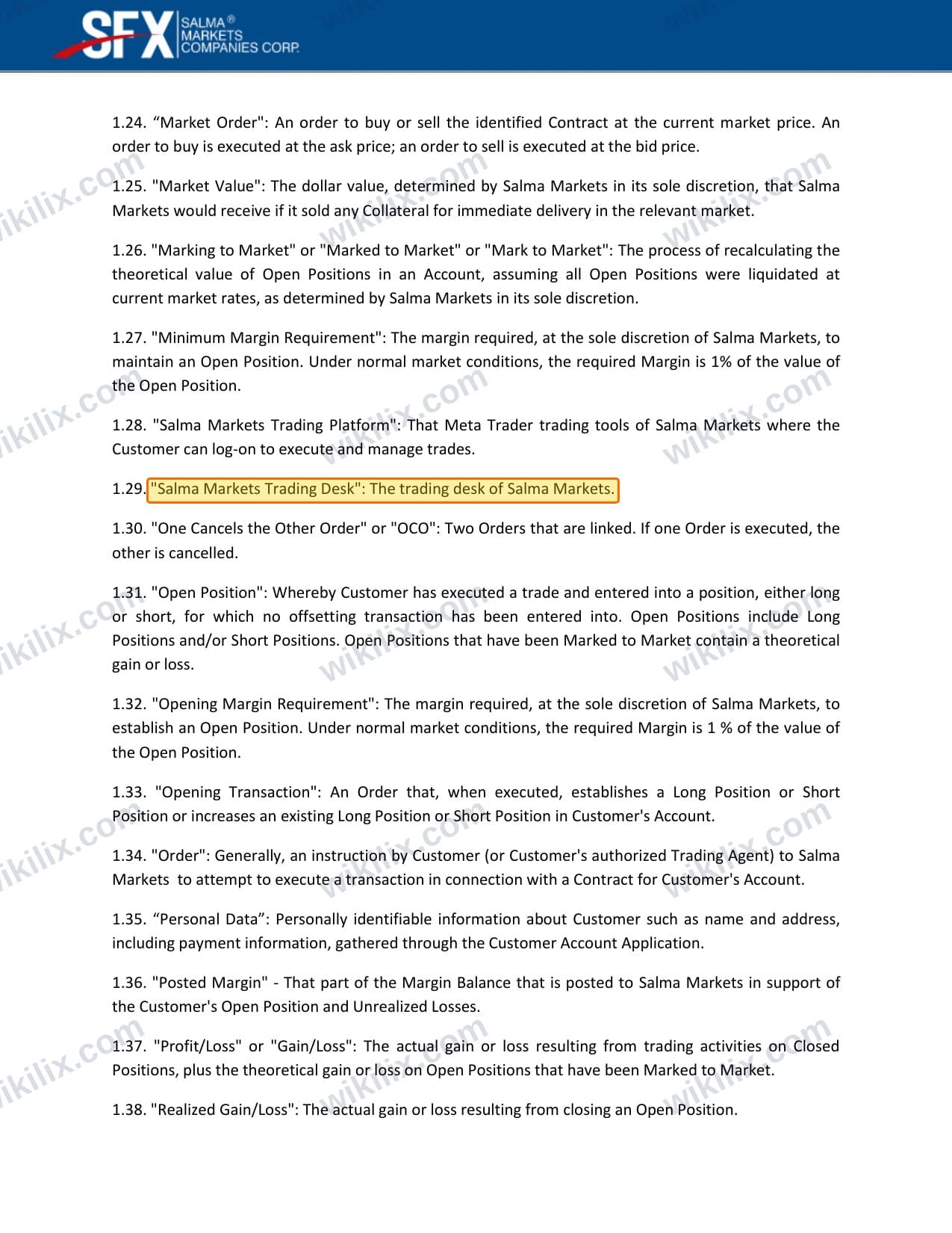 Our full page screenshot of the page this clause sits on, on Salma Markets's site content.salmamarkets.net, taken on Sep 9, 2026. The quoted words are marked in the image.