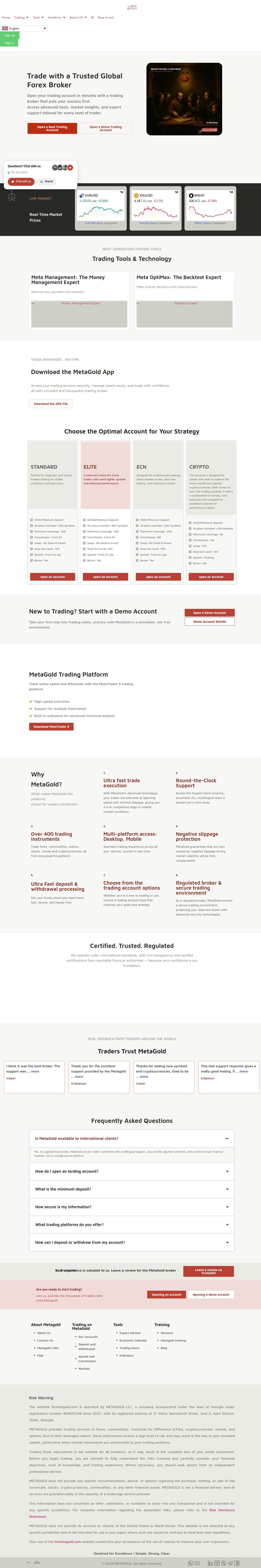 Homepage of fxmetagold.com as we captured it
