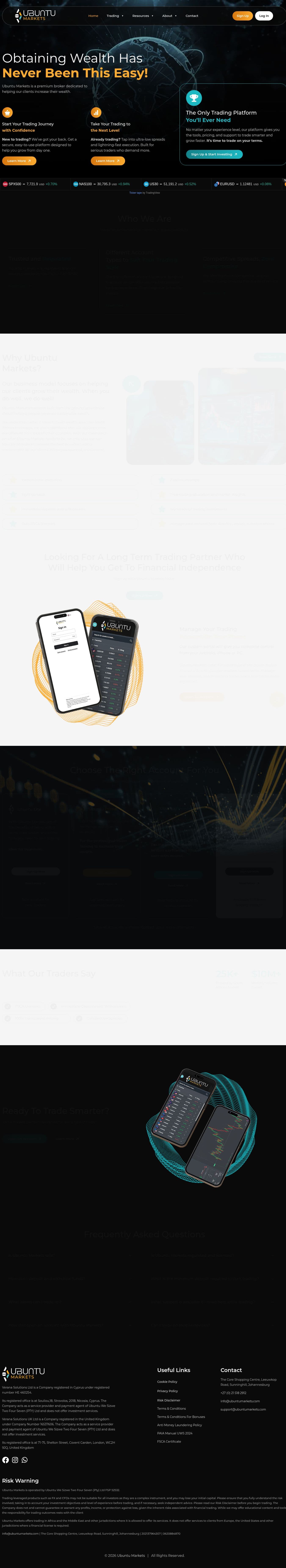 Homepage of ubuntumarkets.com as we captured it