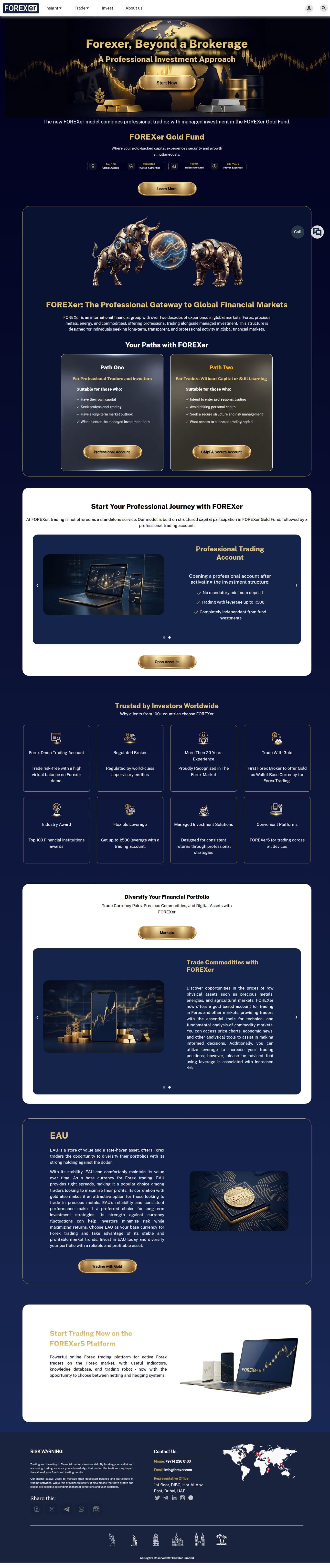 Homepage of forexer.com as we captured it