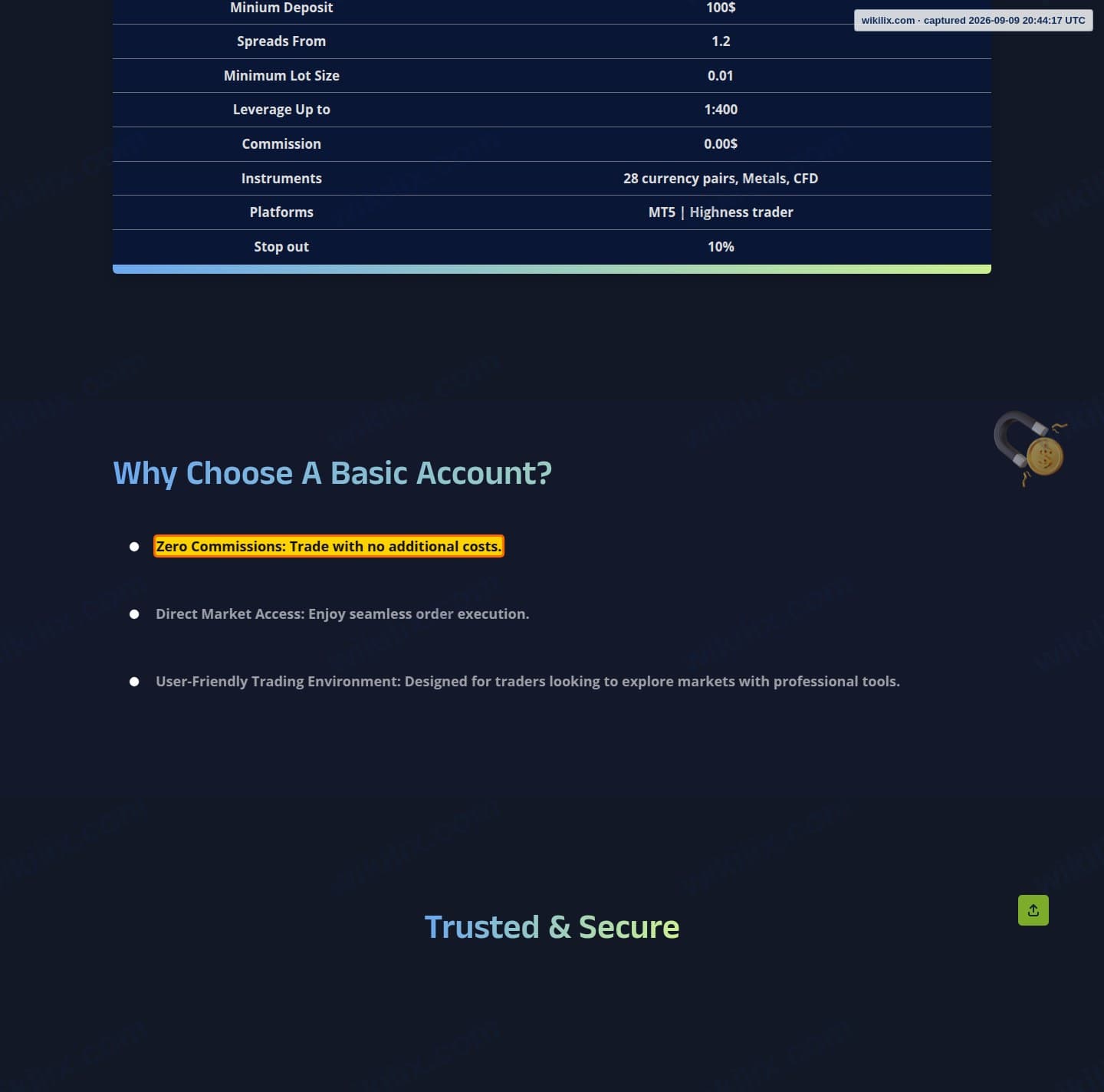 Our full page screenshot of the page that makes this promise, on HIGHNESS's site highness.pro, taken on Sep 9, 2026. The quoted words are marked in the image.