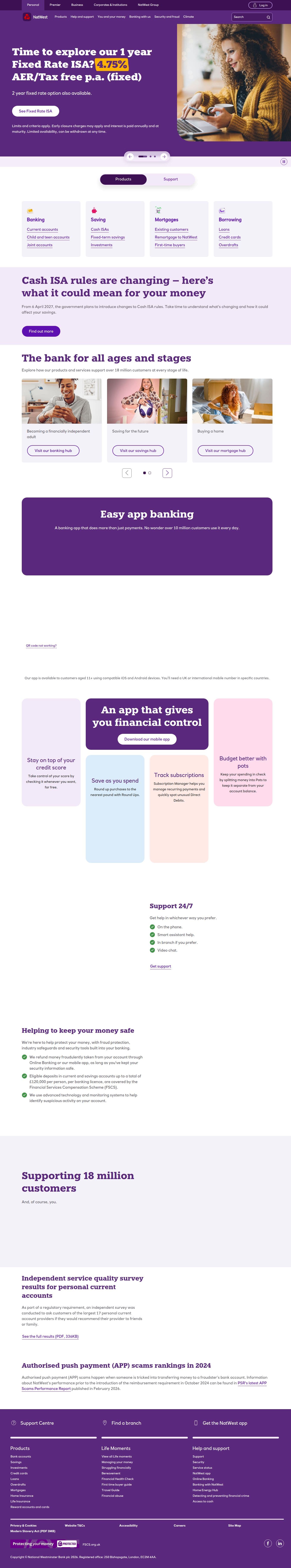 Homepage of natwest.com as we captured it