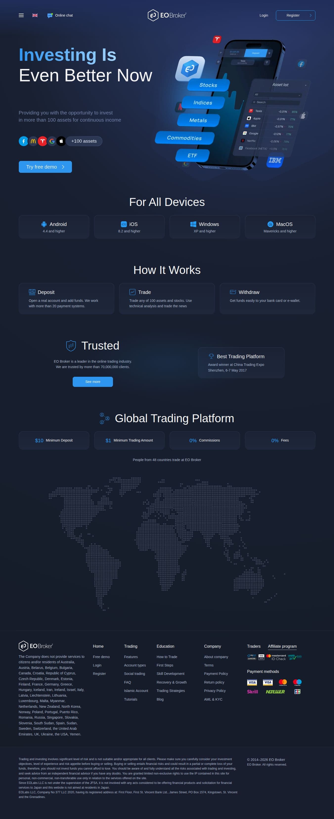 Homepage of eobroker.com as we captured it