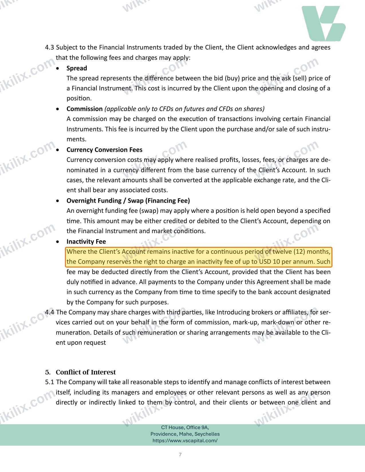 Our full page screenshot of the page this clause sits on, on VSCapital's site cdn.prod.website-files.com, taken on Sep 10, 2026. The quoted words are marked in the image.
