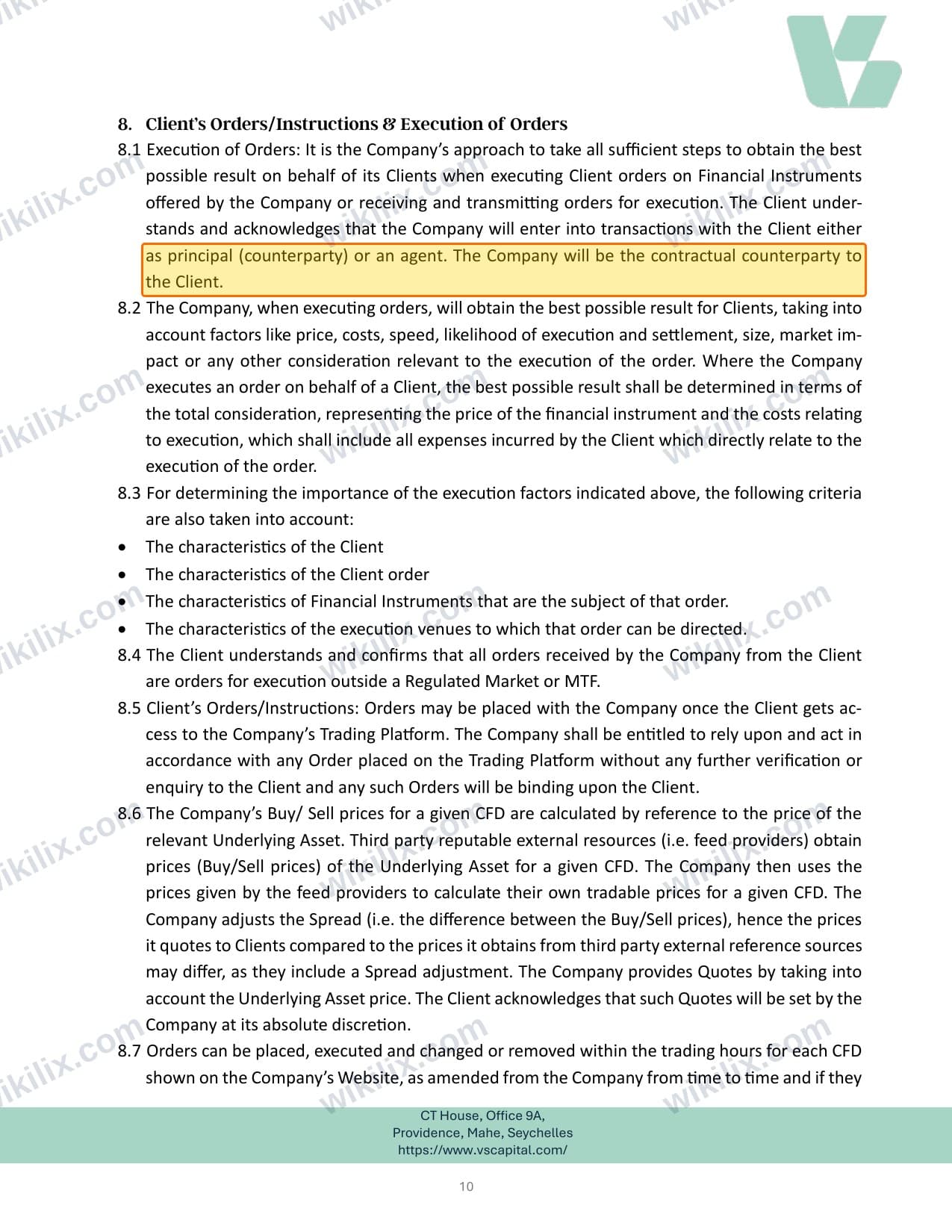 Our full page screenshot of the page this clause sits on, on VSCapital's site cdn.prod.website-files.com, taken on Sep 10, 2026. The quoted words are marked in the image.