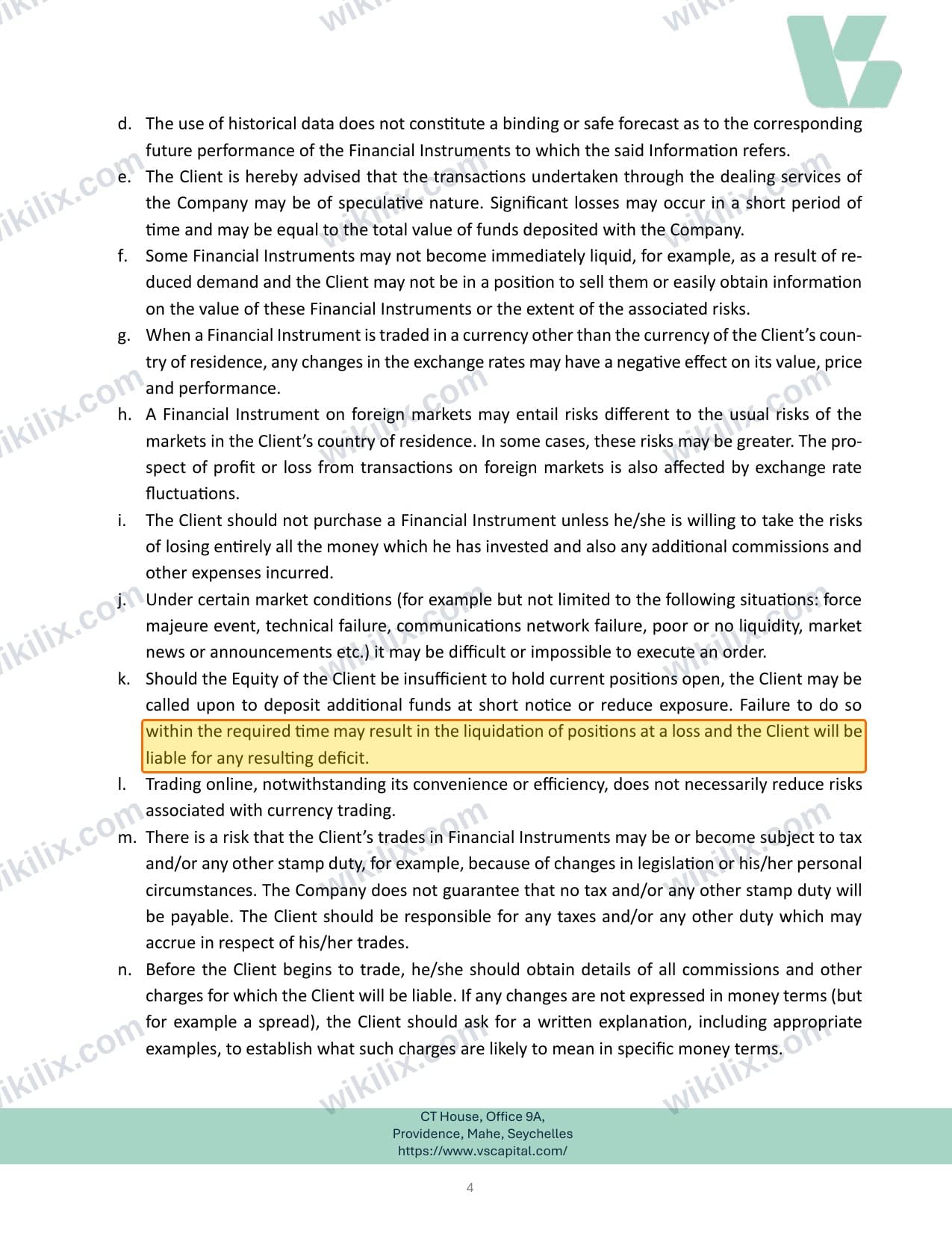 Our full page screenshot of the page this clause sits on, on VSCapital's site cdn.prod.website-files.com, taken on Sep 10, 2026. The quoted words are marked in the image.