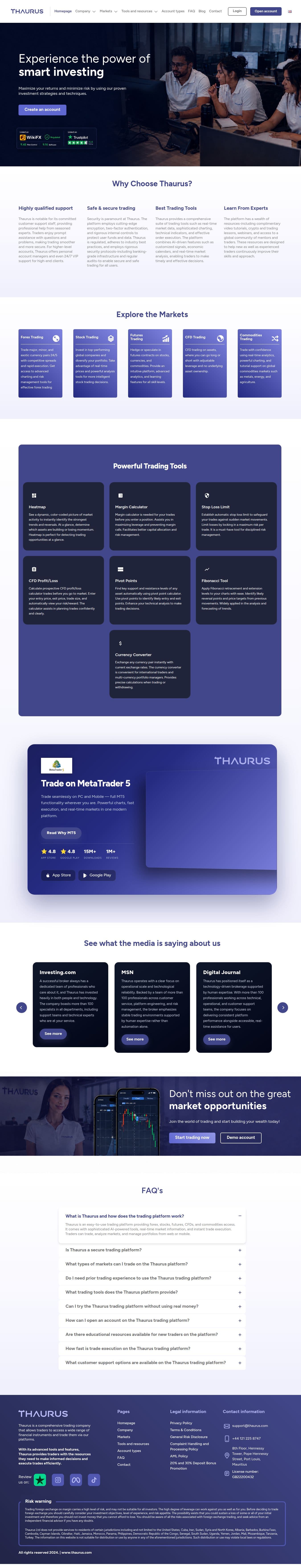 Homepage of thaurus.com as we captured it