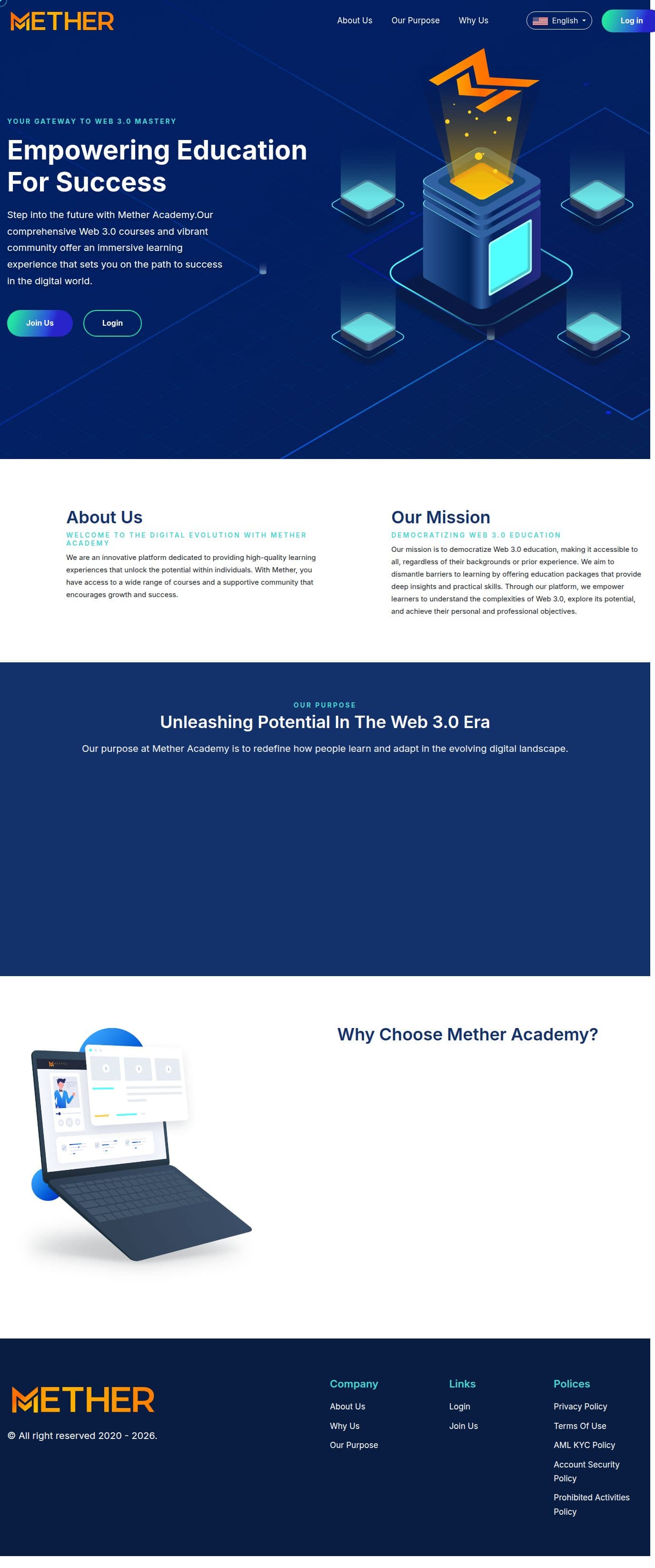 Homepage of metherworld.com as we captured it