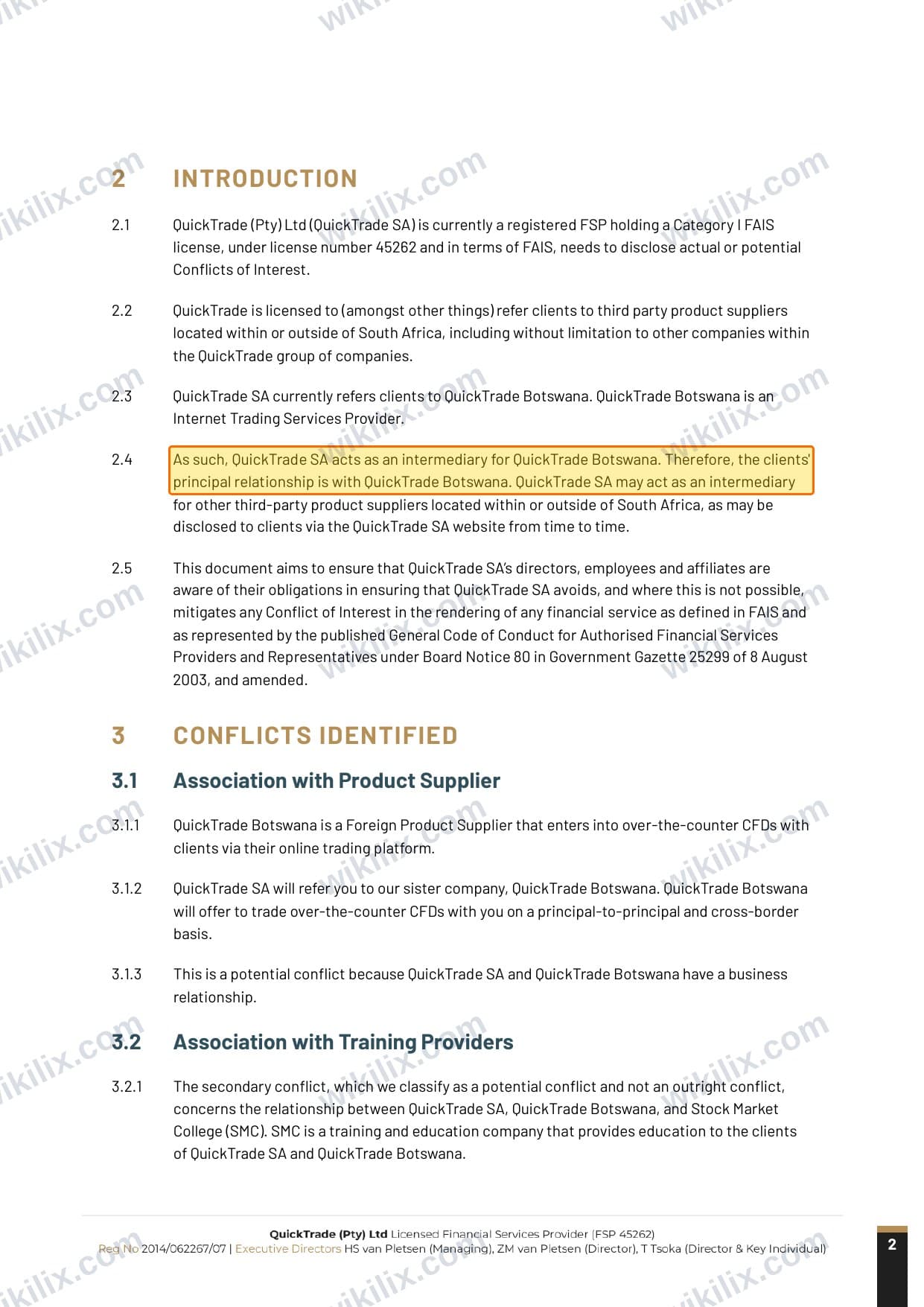 Our full page screenshot of the page this clause sits on, on QuickTrade's site wxuwzyewjztuuzkjullb.supabase.co, taken on Aug 29, 2026. The quoted words are marked in the image.