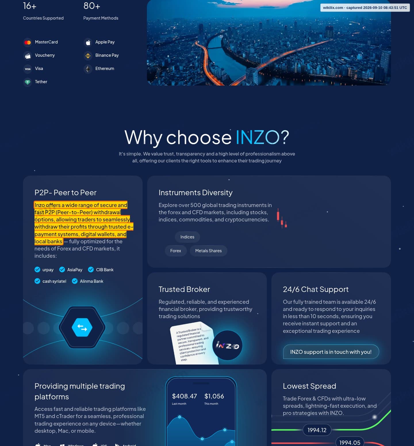 Our full page screenshot of the page that makes this promise, on INZO's site inzo.co, taken on Sep 10, 2026. The quoted words are marked in the image.