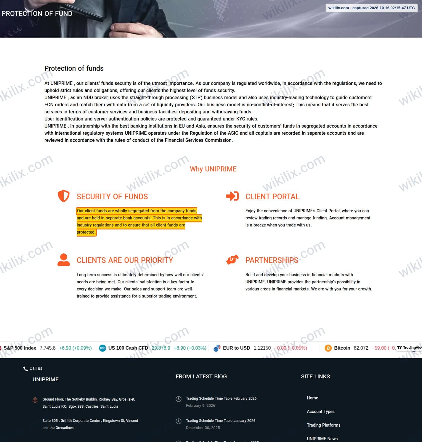 Our full page screenshot of the page that makes this promise, on UNICORN's site unfxb.com, taken on Oct 16, 2026. The quoted words are marked in the image.