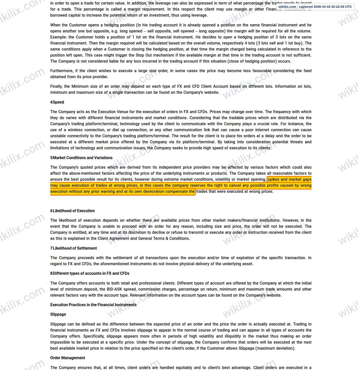 Our full page screenshot of the page this clause sits on, on UNICORN's site unfxb.com, taken on Oct 16, 2026. The quoted words are marked in the image.