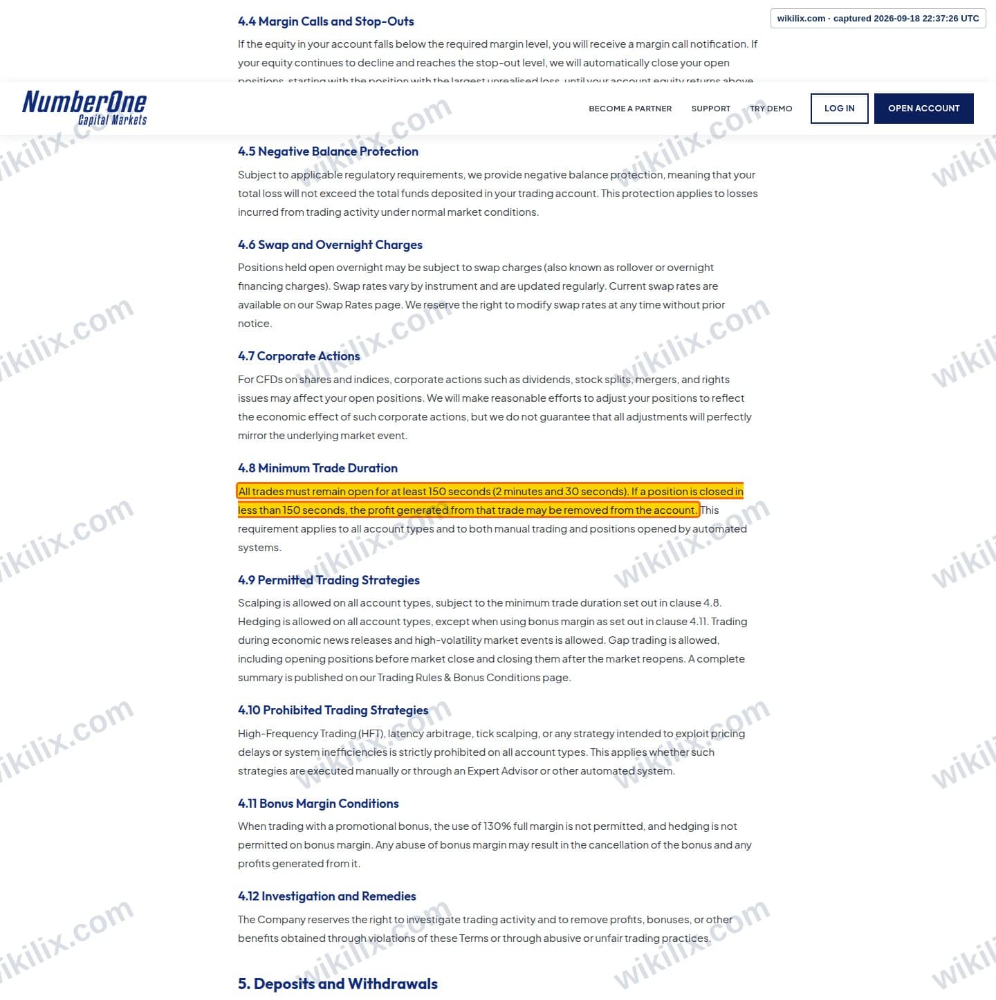 Our full page screenshot of the page this clause sits on, on N1CM's site n1cm.com, taken on Sep 18, 2026. The quoted words are marked in the image.