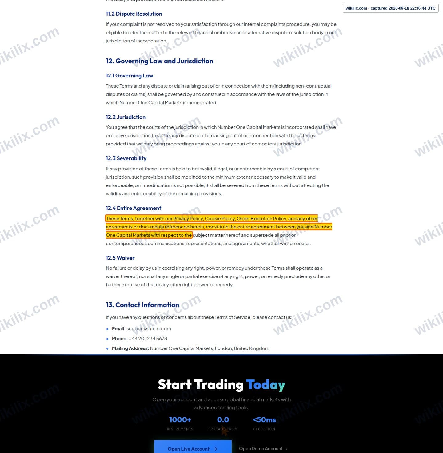 Our full page screenshot of the page this clause sits on, on N1CM's site n1cm.com, taken on Sep 18, 2026. The quoted words are marked in the image.