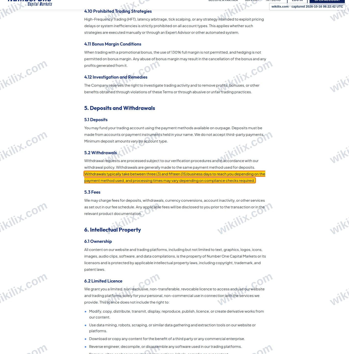 Our full page screenshot of the page this clause sits on, on N1CM's site n1cm.com, taken on Oct 16, 2026. The quoted words are marked in the image.