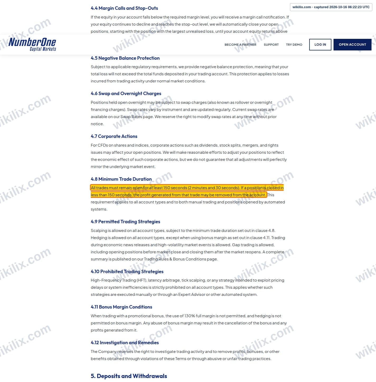 Our full page screenshot of the page this clause sits on, on N1CM's site n1cm.com, taken on Oct 16, 2026. The quoted words are marked in the image.