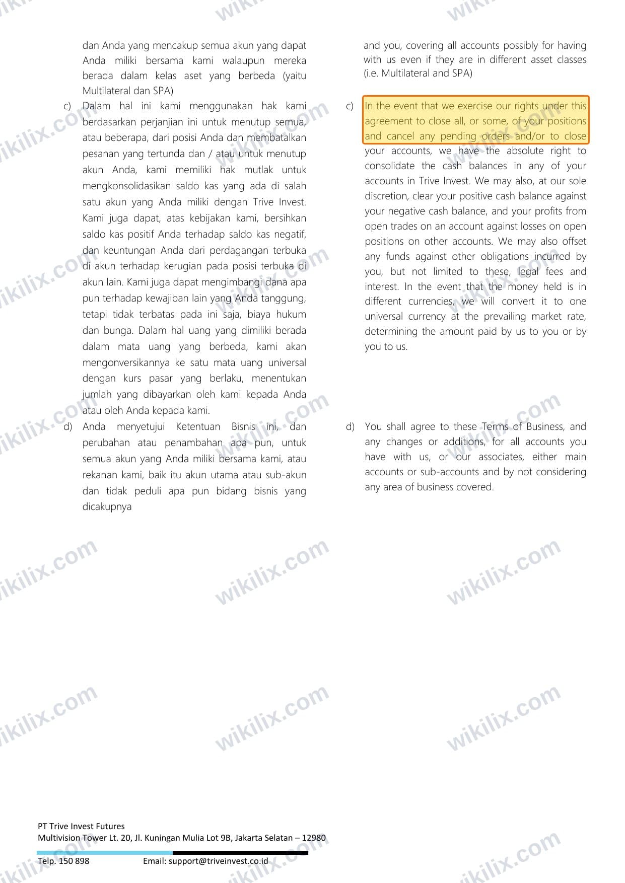 Our full page screenshot of the page this clause sits on, on trive invest's site cdn2.triveinvest.co.id, taken on Aug 30, 2026. The quoted words are marked in the image.