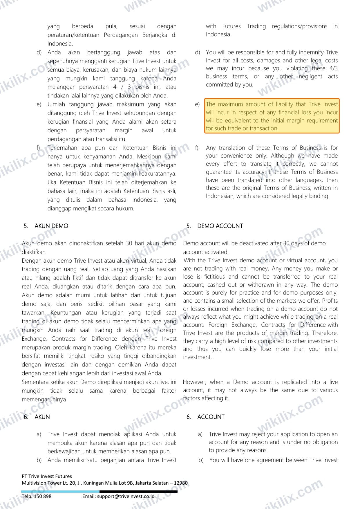 Our full page screenshot of the page this clause sits on, on trive invest's site cdn2.triveinvest.co.id, taken on Aug 30, 2026. The quoted words are marked in the image.