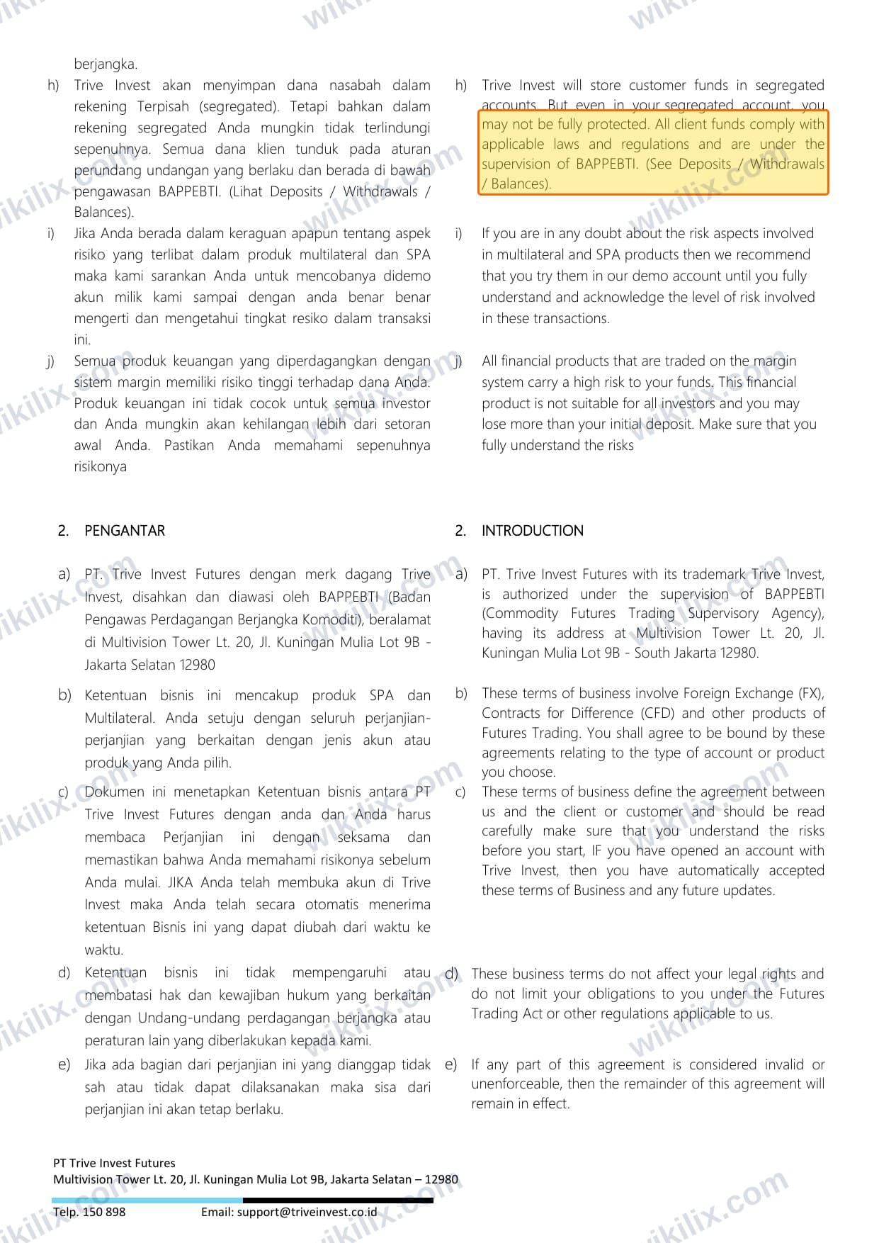 Our full page screenshot of the page this clause sits on, on trive invest's site cdn2.triveinvest.co.id, taken on Aug 30, 2026. The quoted words are marked in the image.