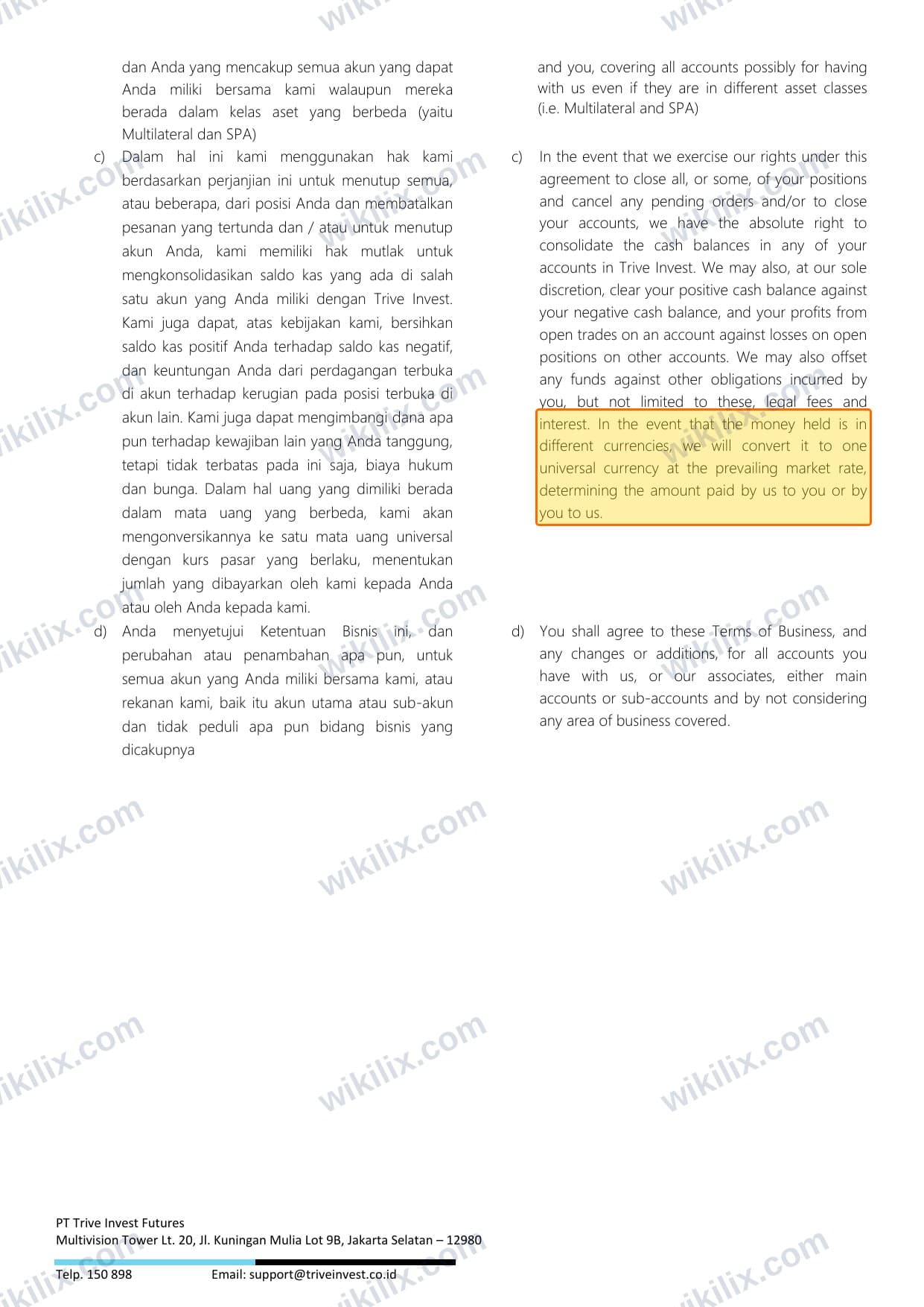 Our full page screenshot of the page this clause sits on, on trive invest's site cdn2.triveinvest.co.id, taken on Aug 30, 2026. The quoted words are marked in the image.