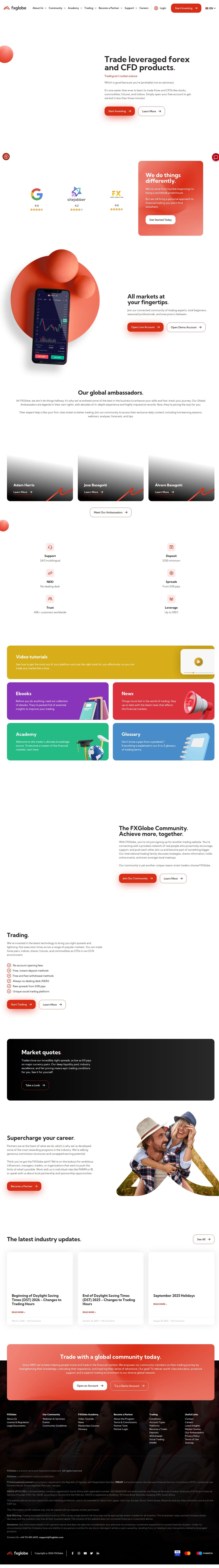 Homepage of fxglobe.com as we captured it