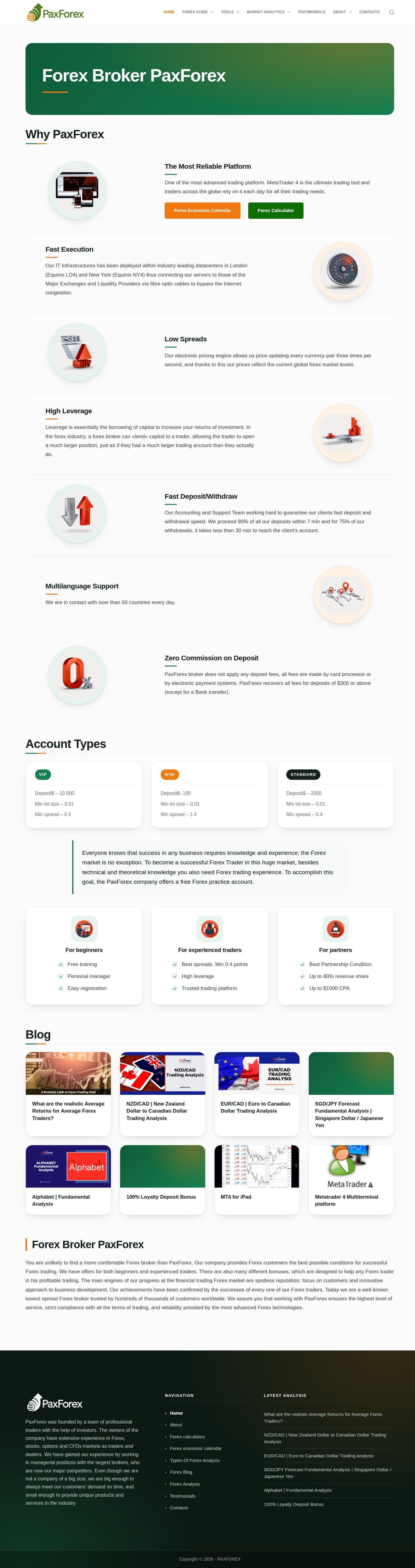 Homepage of paxforex.org as we captured it