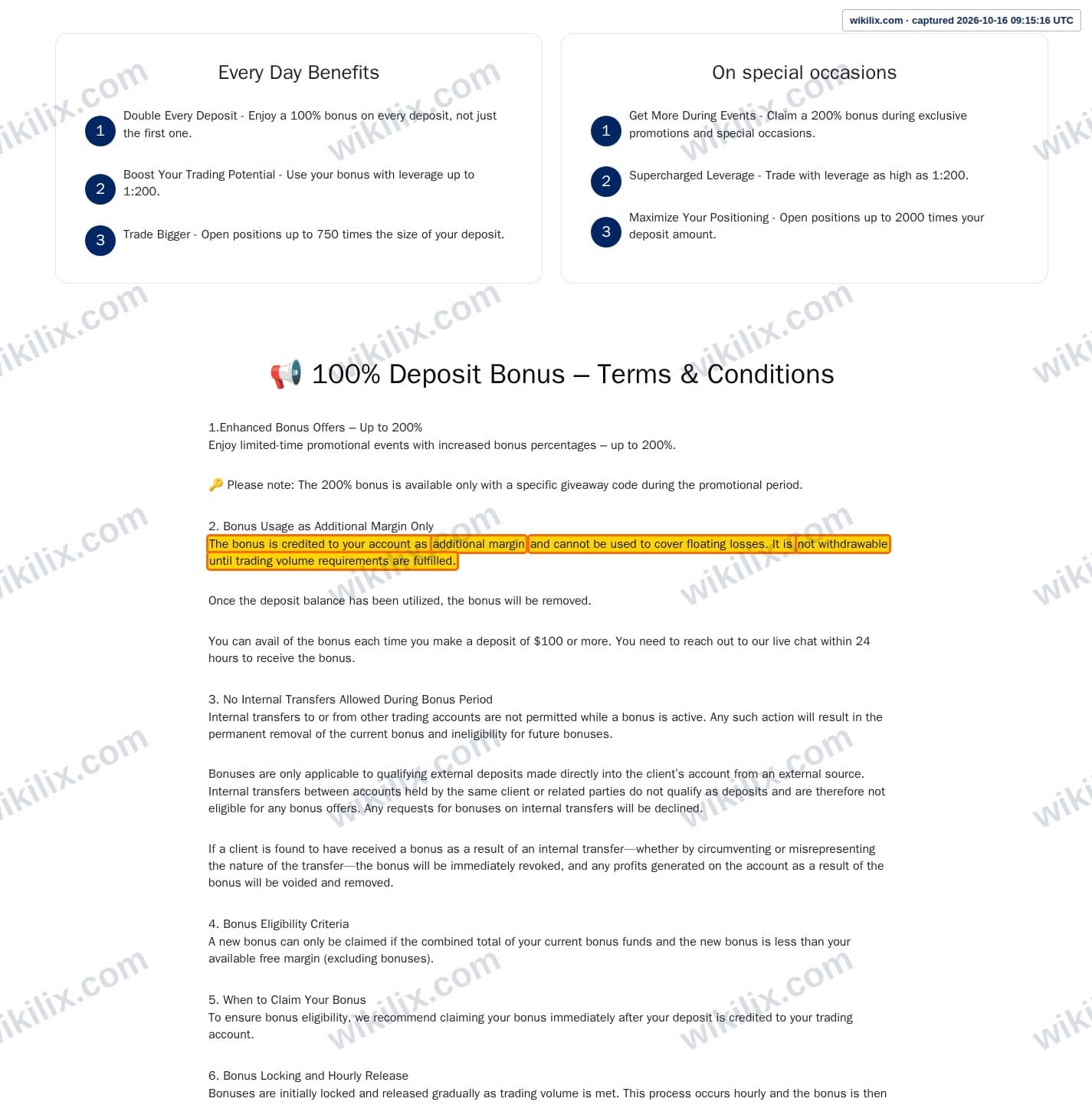 Our full page screenshot of the page this clause sits on, on Hankotrade's site hankotrade.com, taken on Oct 16, 2026. The quoted words are marked in the image.