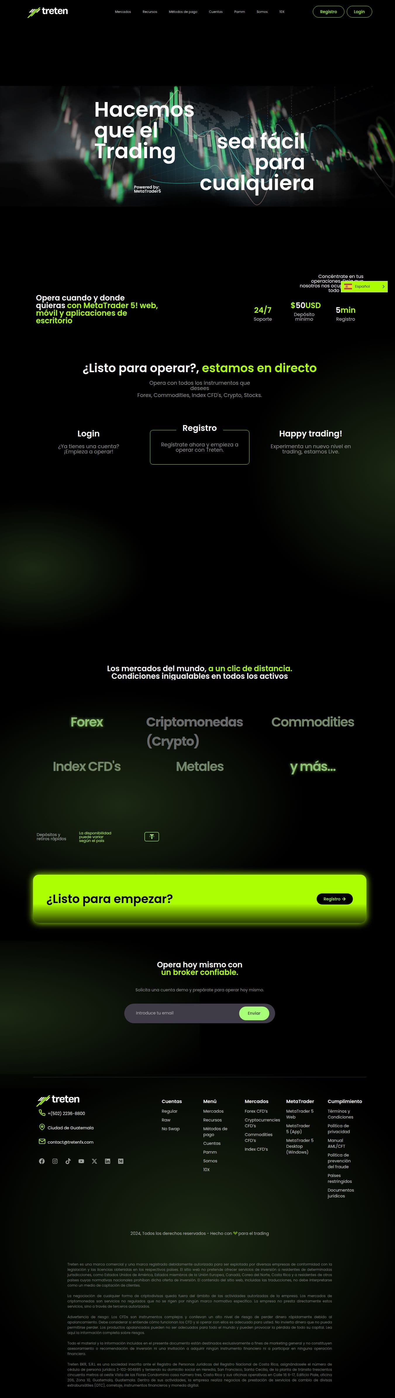 Homepage of tretenfx.com as we captured it