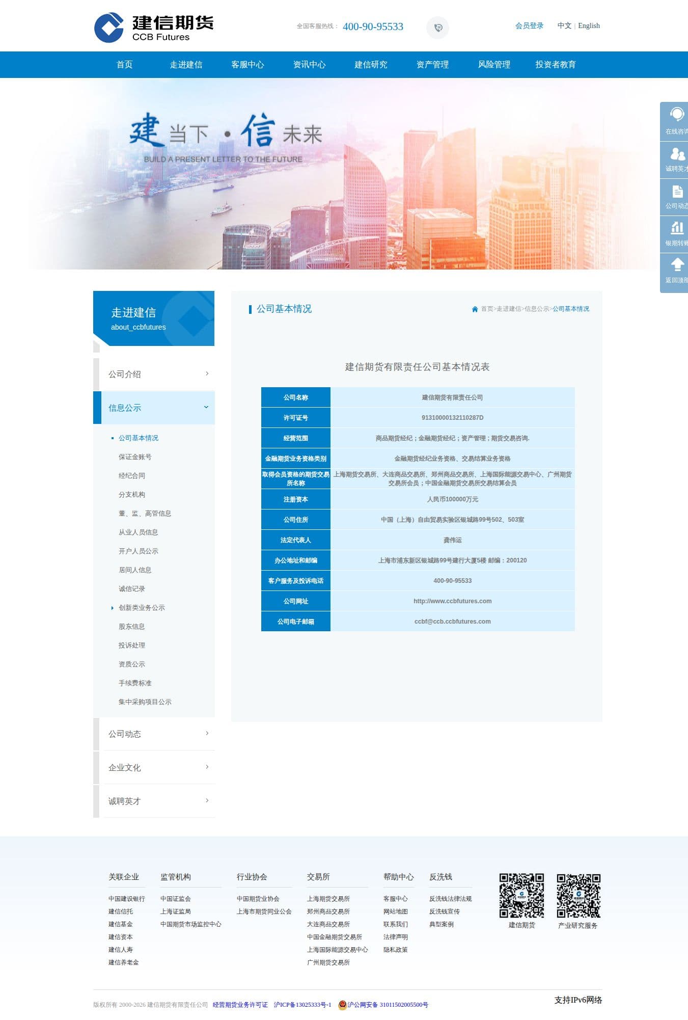 Homepage of ccbfutures.com as we captured it