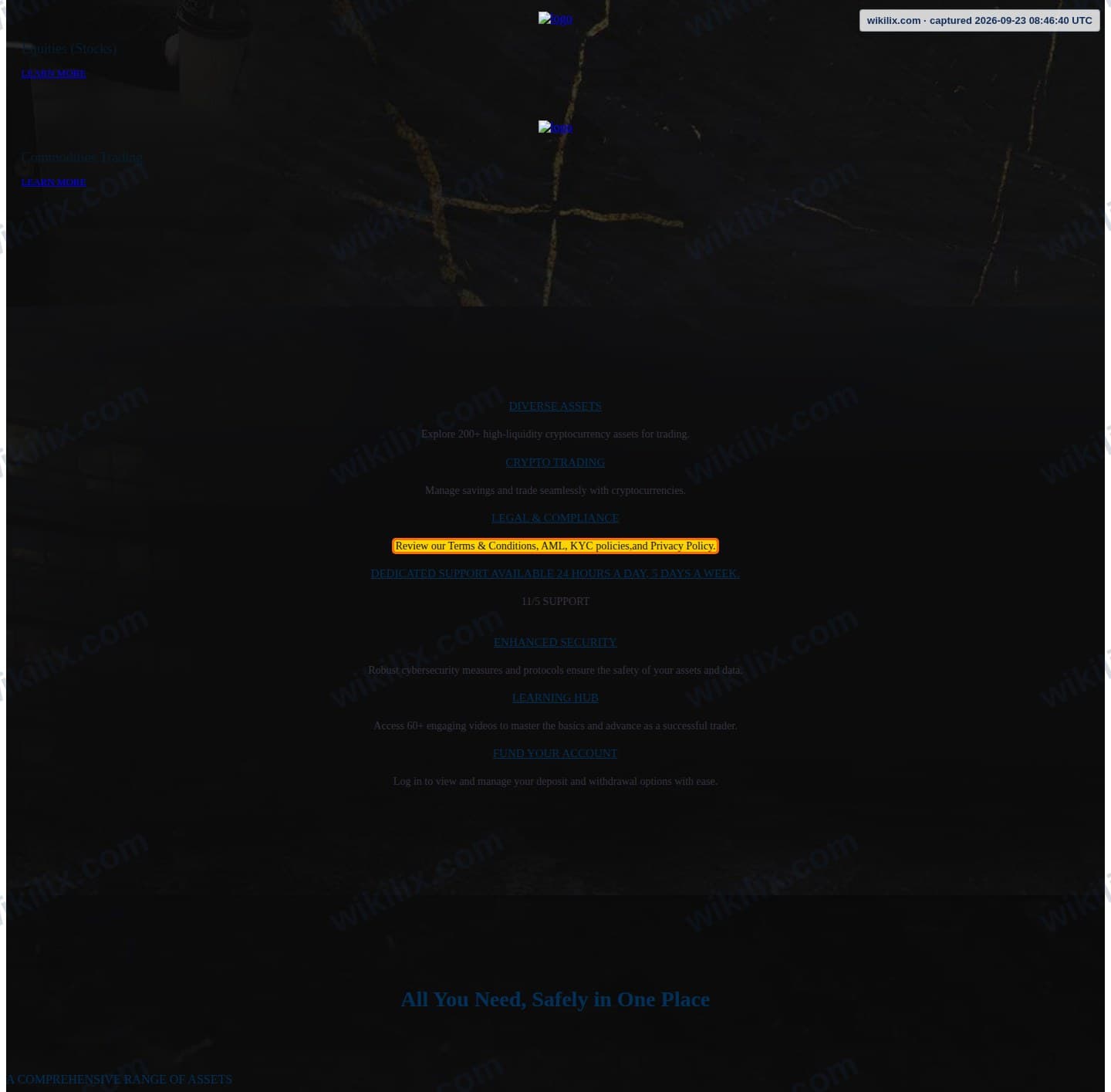 Our full page screenshot of the page that makes this promise, on Fintxpert's site web.archive.org, taken on Sep 23, 2026. The quoted words are marked in the image.
