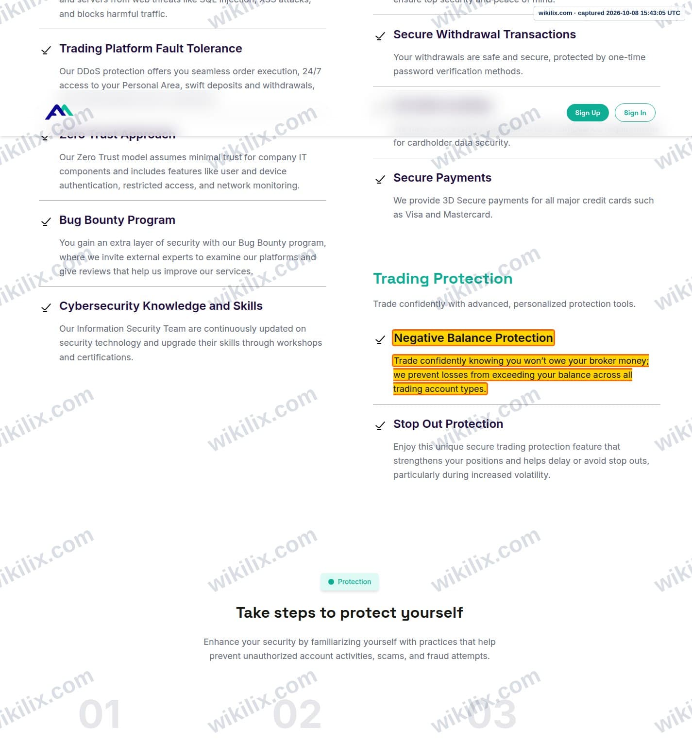 Our full page screenshot of the page that makes this promise, on Assexmarkets's site assexmarkets.com, taken on Oct 8, 2026. The quoted words are marked in the image.