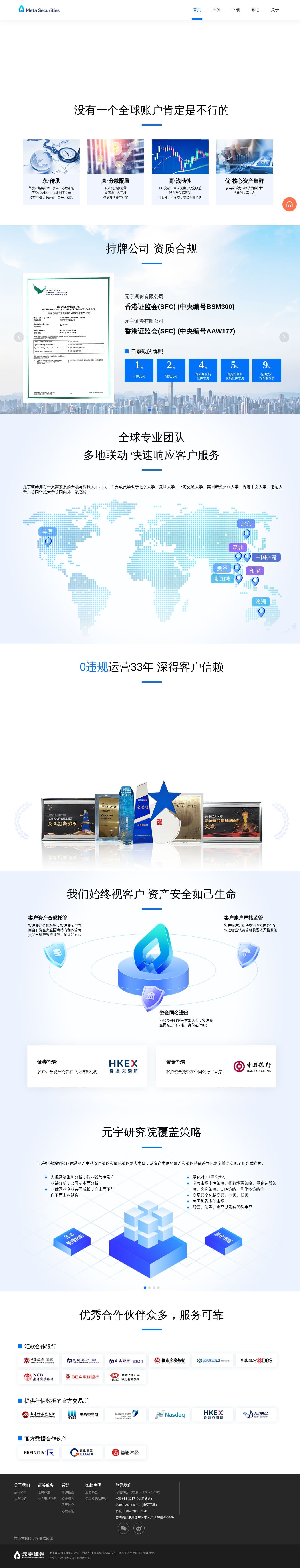 Homepage of metasecurities.com as we captured it