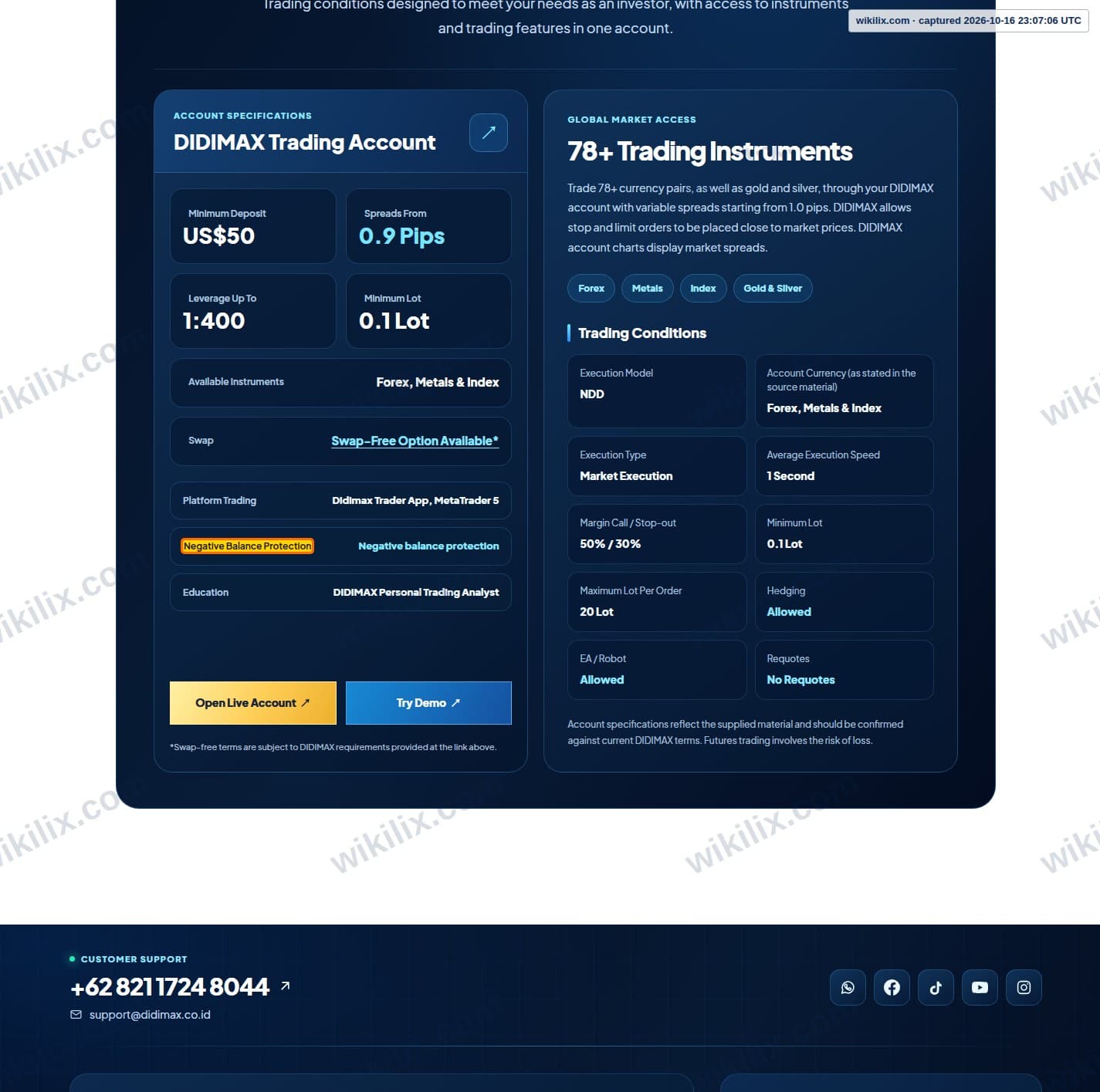 Our full page screenshot of the page that makes this promise, on DIDIMAX's site didimax.co.id, taken on Oct 16, 2026. The quoted words are marked in the image.