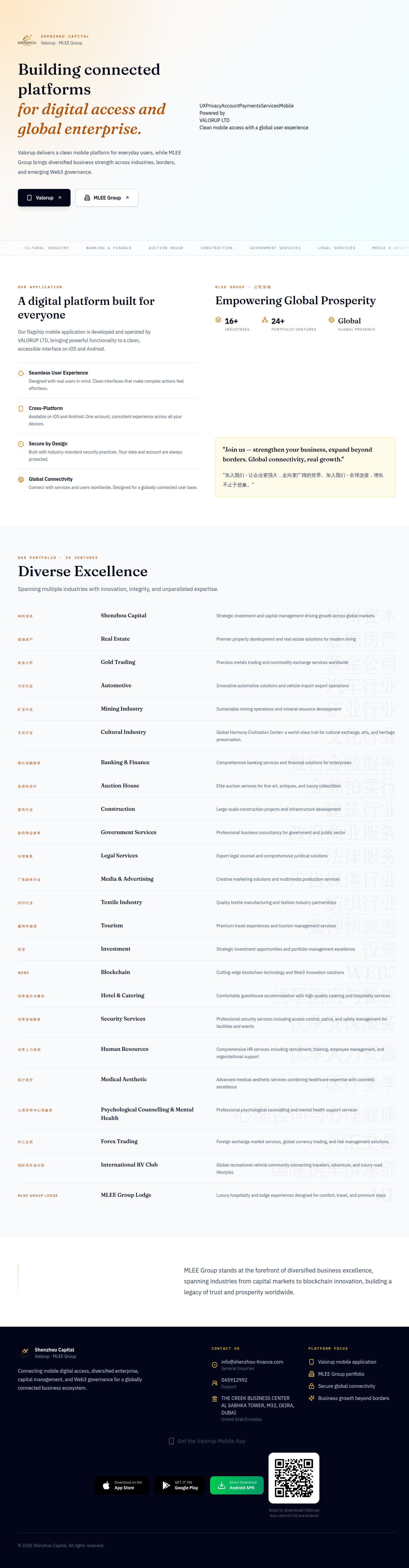 Homepage of shenzhoucapital.com as we captured it