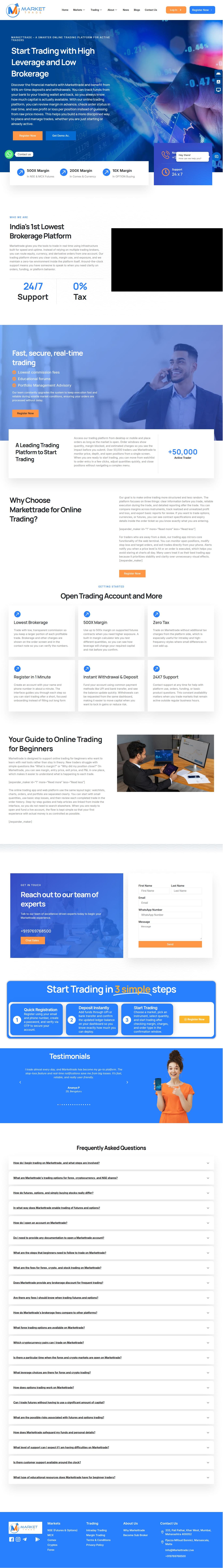 Homepage of markettrade.live as we captured it