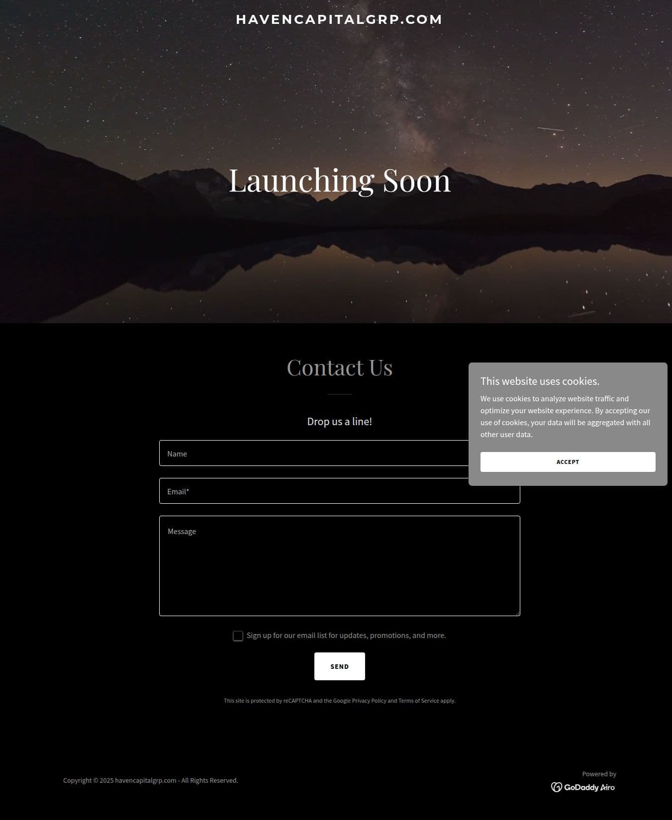Homepage of havencapitalgrp.com as we captured it