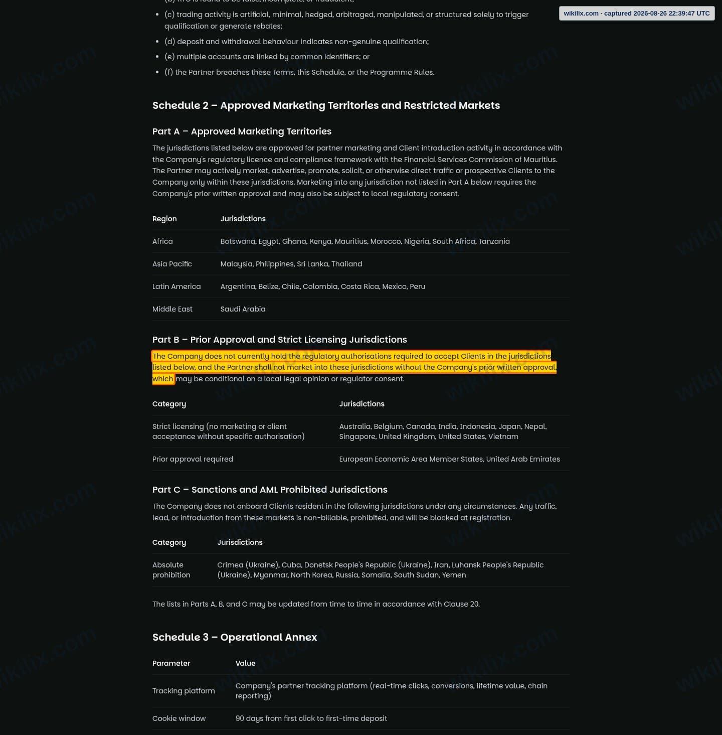 Our full page screenshot of the page this clause sits on, on NextTrade's site nexttrade.com, taken on Aug 26, 2026. The quoted words are marked in the image.
