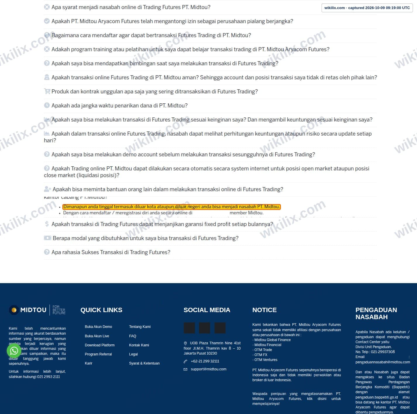 Our full page screenshot of the page that makes this promise, on MIDTOU's site midtou.com, taken on Oct 9, 2026. The quoted words are marked in the image.